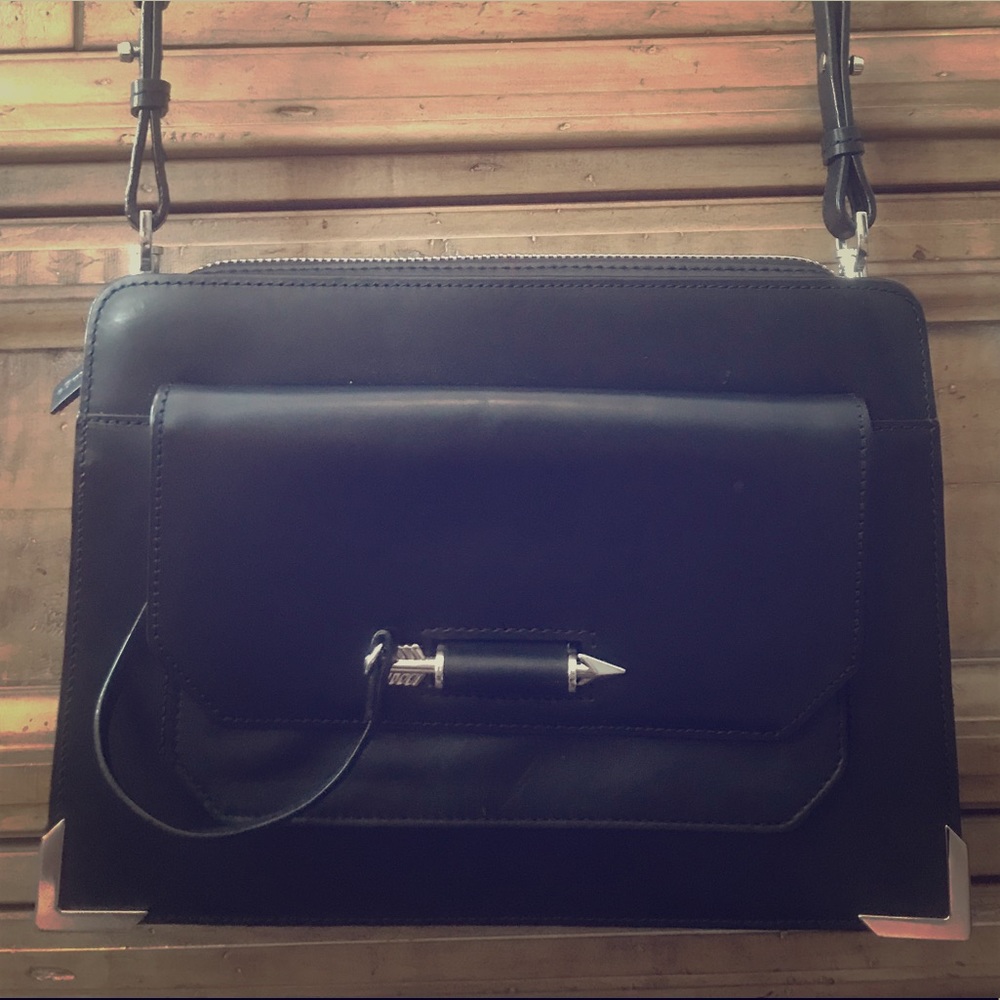 Like new Black Leather Mackage crossbody bag.